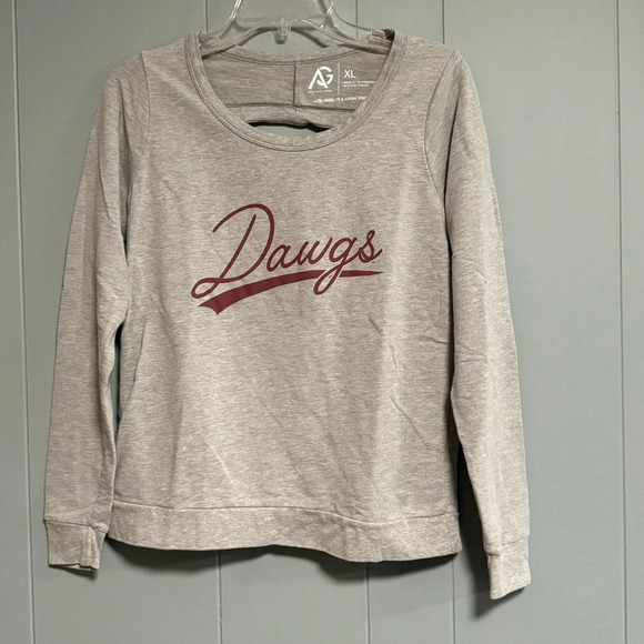 ALTA GRACIA Gray Long Sleeve Athletic Shirt Maroon Dawgs Back Cutout Size XL - Picture 1 of 5